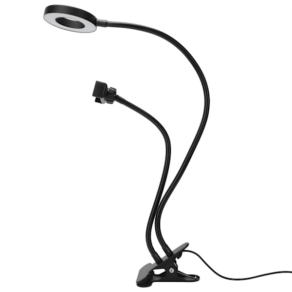 2-in-1 LED-selfie-rengasvalo puhelimenpidikkeellä Säädettävä pöytälamppu suoratoistoon