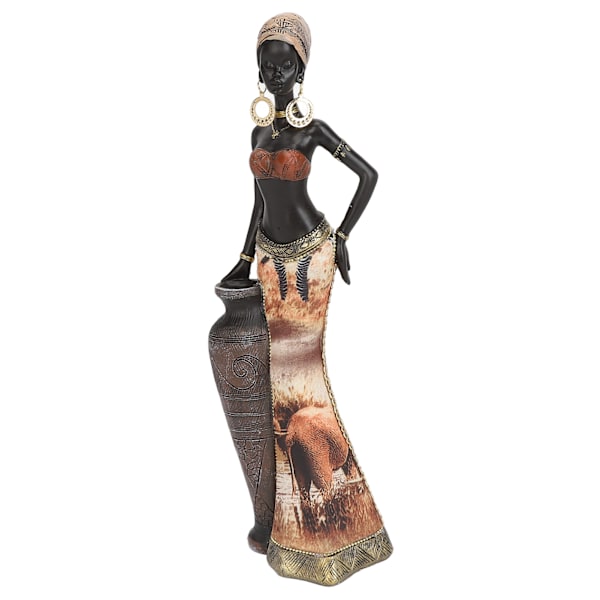 Afrikansk staty Afrikansk retro naturtrogen utseende Slitstark harts Levande färger Afrikansk skulptur för kontorsbil Hem typ B