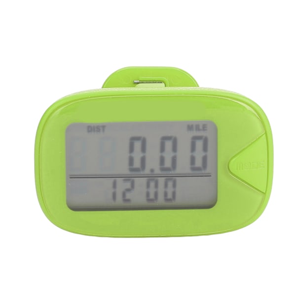 Stegräknare för promenader, stor digital display, multifunktionell, lätt, exakt, minnesfunktion, stegmätare för män och kvinnor, grön