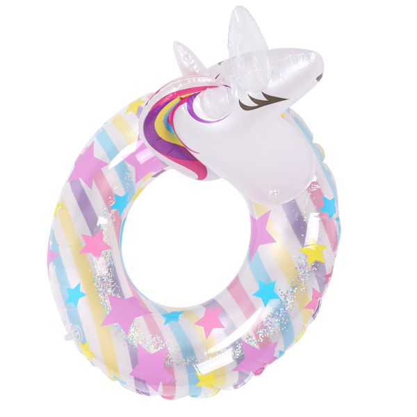 Børne Unicorn Oppustelig Bade Ring Glitter Pool PVC Flyde Tube Stjerne Mønster