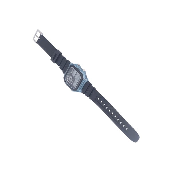 Elektronisk sportsur 12/24 timer vandtæt digitalt armbåndsur med lysende alarmfunktion Transparent blå