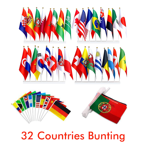 32st 2022 World Cup Stick Flagga