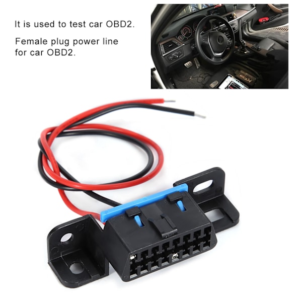 Auton OBD2 naarasliitin virtajohto sisäänajo testi pidike johtotesteri