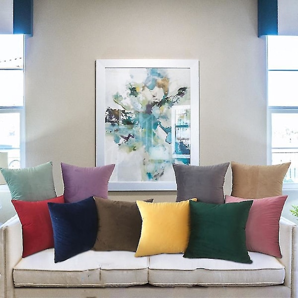 Luksuriøs Blød Fløjl Pudebetræk 60 x 60cm - Lysegrå