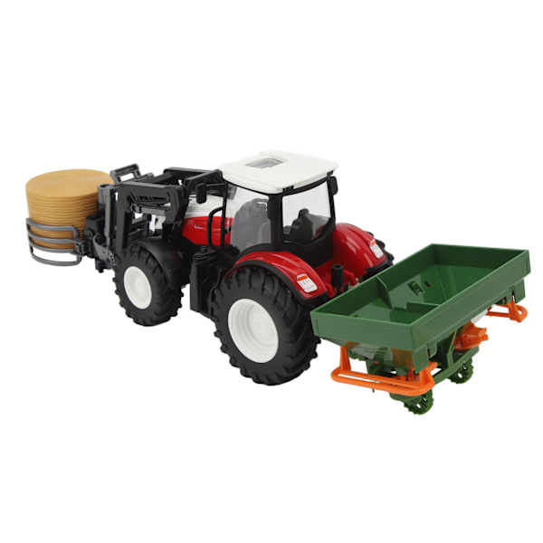 3 i 1 RC-traktor 3,7V 500mAh 2,4 Ghz 1:24 Anti-interferens RC gårdstraktorleksak för barn över 3 Röd