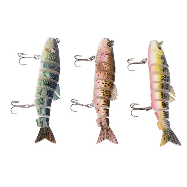 3st 0,8 Oz 8 Segmenterade Multi Jointed Swimbaits Set Långsamt sjunkande fiskedrag Kompatibel med sötvattensaltvatten