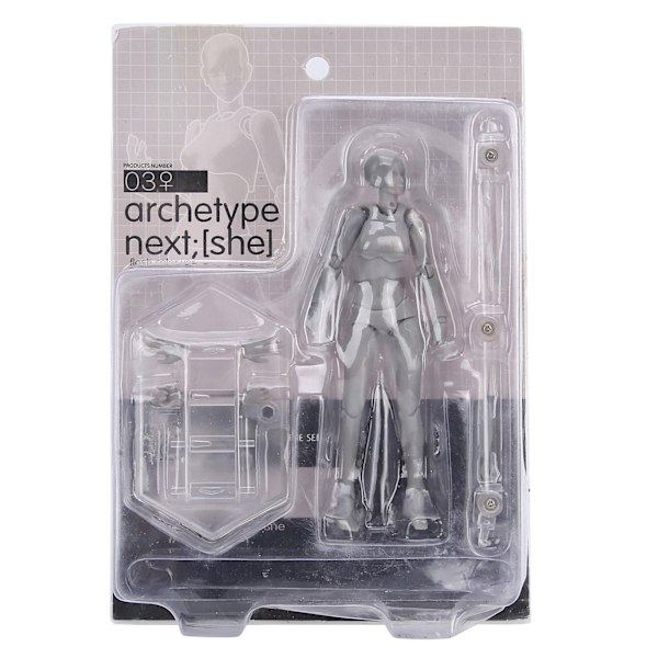 PVC-konstnärer Action Figur Modell Människoteckning Modell Kvinna Skyltdocka DekorationGrå