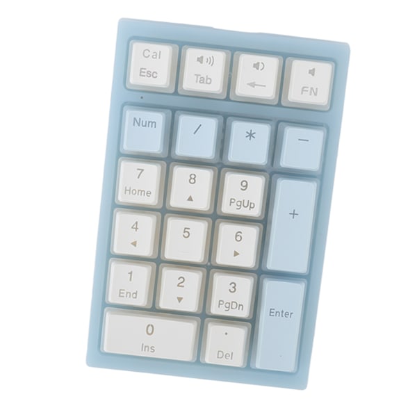 21 Tasters Numerisk Tastatur RGB Baggrundsbelyst Ergonomisk Lille Mekanisk Numpad Numerisk Tastatur til Bærbar Computer Blå og Hvid
