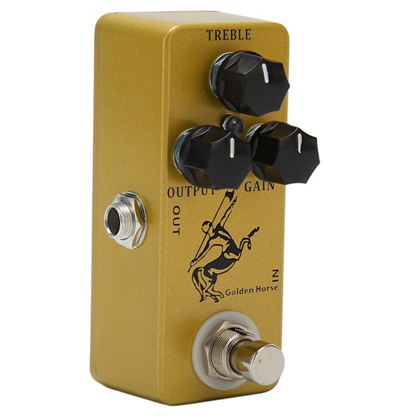 Overdrive Gitarreffekpedal i Aluminiumlegering Gullhest Overdrive Effekpedal med True Bypass for Elektrisk Gitar