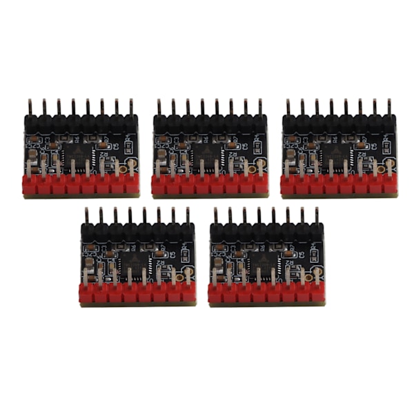 5 sett Steppermotor Driver UART Mode Ultra Stille modul med kjølefinne TMC2209 tilbehør