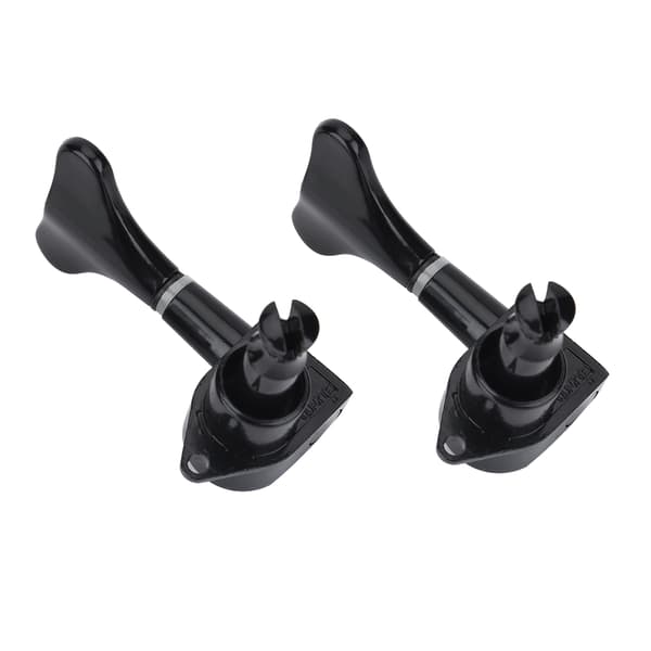 2L 2R Sorte Lukkede Zink Legering Maskinhoveder String Tuners Stemmepinde til Elbas