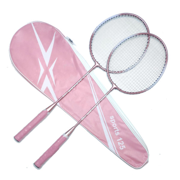 Badmintonracket Professionell lättviktsbadmintonracket i metall för student Nybörjarkonditionsträning gudinna rosa