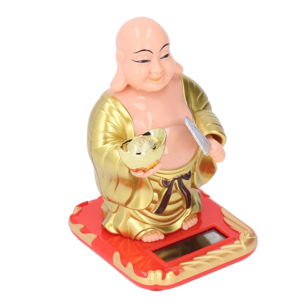 Stående Maitreya Buddha Solcelledrevet Ornament Lys Energisensor Buddha Statue Dekorasjon for Kontor Hjem Bil Gave Liten