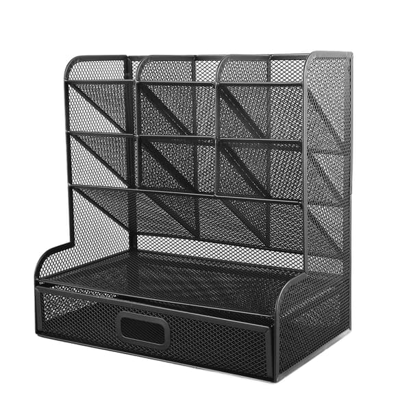 Stationær arrangør Kompatibel med stationær computer 9 rum Multifunktionel penneholder med skuffe