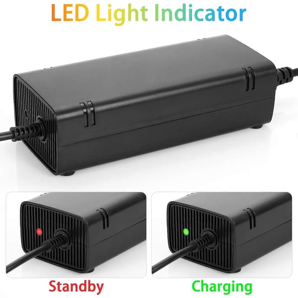 【NX】Kompatibel med Microsoft Xbox 360 E Konsol Strömförsörjning Laddare 135W 100-240V 2A AC-adapter EU Plug
