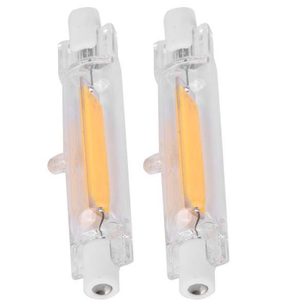 2 stk R7S COB-lampe 5W 78mm Highlight Dobbel Endet Flom Lyskilde Tilbehør 230V Varmt Hvit 3000K