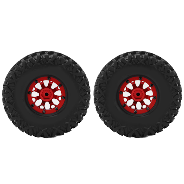 2 st/set 1,9 tum RC-bil Hjulfälg Däck Set för AXIAL SCX10 1/10 Crawler Bil Uppgraderingar Delar Röd