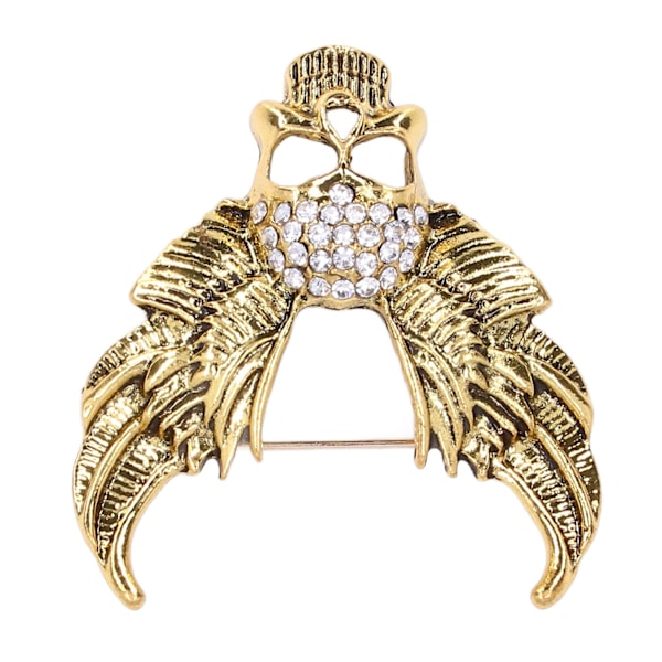 Drill Skull Brosch Glittrande Kristaller Mode Personlighet Brosch Tillbehör för kostym Coat Ancient Gold