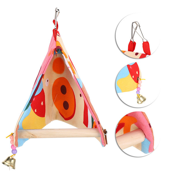 Parrot Swing Nest Open Nest Parrot Platform Dubbel Canvas Triangel Träskydd för fågelSmall storlek