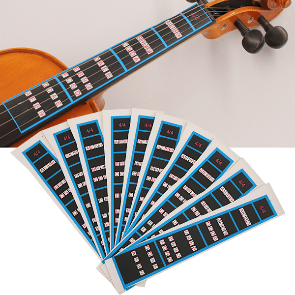 Violindekal Svart Blå Gripbräda Guide Nybörjare MusikinstrumenttillbehörBC05 4/4 Blå kant