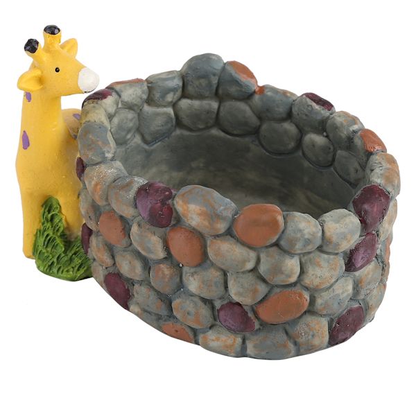 Creative Resin Suckulent Plant Pot Container Ört Blomkorg Hem Trädgård Inredning Giraff