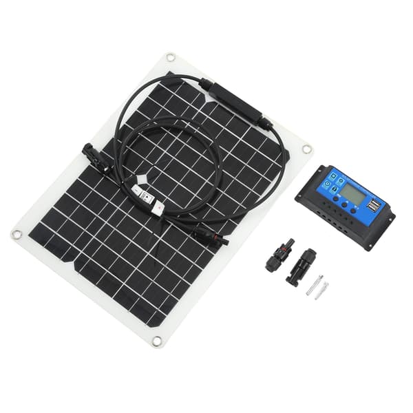 【NX】Solpanel Monokrystalinsk Solcellepanel Controller Kit 30W 18V Udgang til Bil Husbåd
