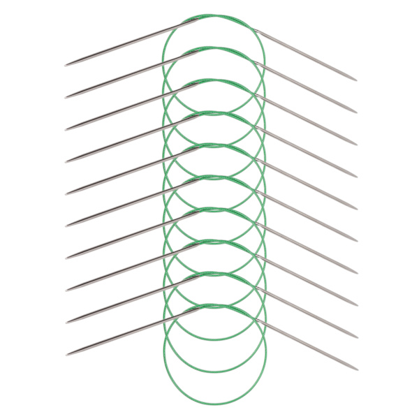 10 stk Cirkulære Strikkepinde Bærbar 40 cm Længde Hjem Rostfrit Stål Ring Strikkepinde Sæt
