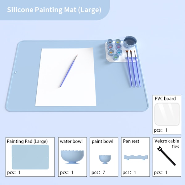 Silikonimaalausmatto Pestävä Uusiokäyttöinen DIY-maalaustyökalu Taidematto Silikonikäsityömatto
