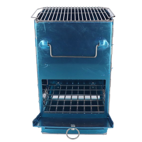 Camping Vedspis Multifunktionell Rostfritt Stål Kvadratisk Vikbar Vedspis för Utomhusgrillning Camping Stor
