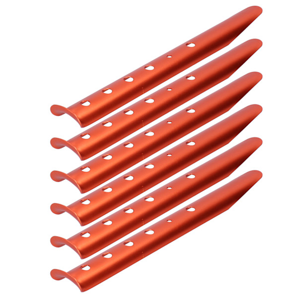 6st Orange US-formad tältspik Aluminiumlegering Camping Strandsandpinne Snow Ground Stake