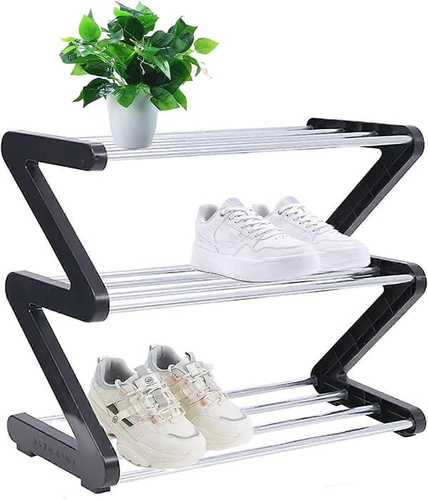 Small Multi-Tier Shoe Rack - Slim Shoe Rack - Stable and Space-Saving Shoe Storage - Storage Organizer for Wardrobe