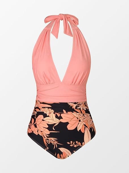 Sort bodysuit med blomsterstriber