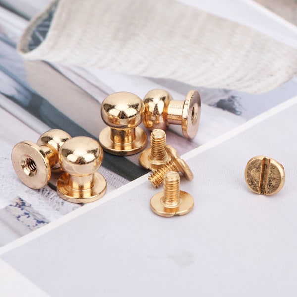 20 kpl 9 x 8 mm tee-se-itse-kopparniitit pyöreällä päällä Nippel-naulakotelo Kengät Tarvikkeet nahalle Kulta 9 x 8 mm