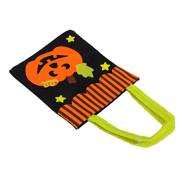 Halloween Tygväska NonWoven Tyg Trick Or Treat Hem Festdekoration Förvaring Prop Handväska (Pumpa)