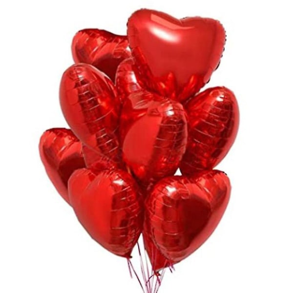 Hjertefolieballon Rød 20 stk. Hjerte Heliumballoner Hjerteballoner