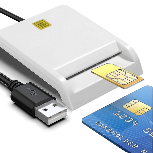 Smart Card Reader Dod Military USB Common Access Cac White