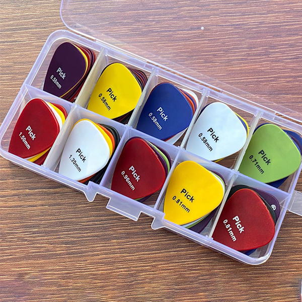 100 st Guitar Pick ABS runda kanter Ljus färg Frosted Guitar Pick Ersättning 0,58 0,71 0,81 0,96 1,2 1,5 mm