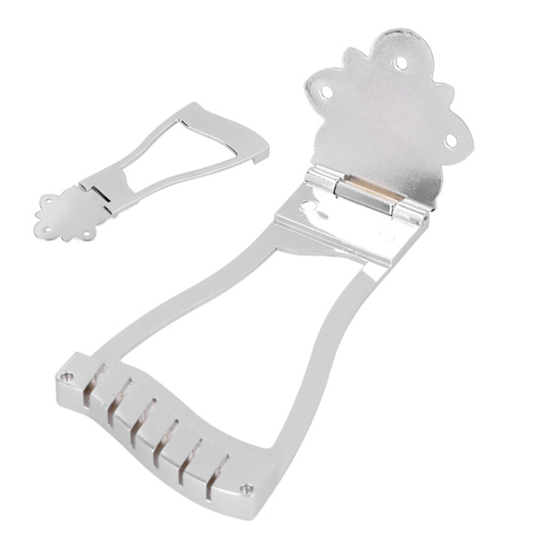 Bridge tailpiece ersättning för elektrisk jazzgitarr Musikinstrumenttillbehör Silver