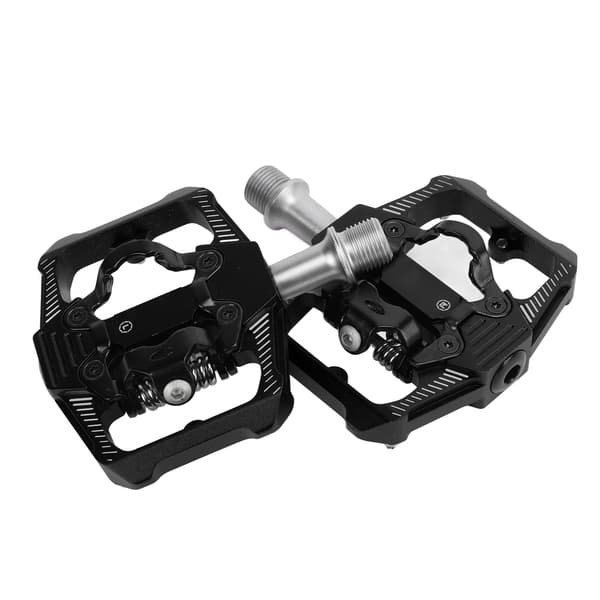 【NX】Dobbeltfunktion Cykelpedal Flade Clipless Klamper 3 forseglede lejer MTB Cykelpedal til SPD Sort