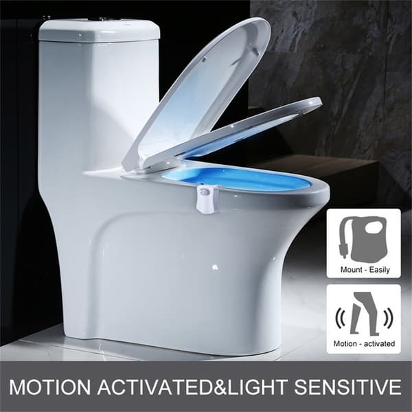 8 Farver Kropssensor Automatisk LED Toilet Natlampe Toiletskål Badeværelseslys