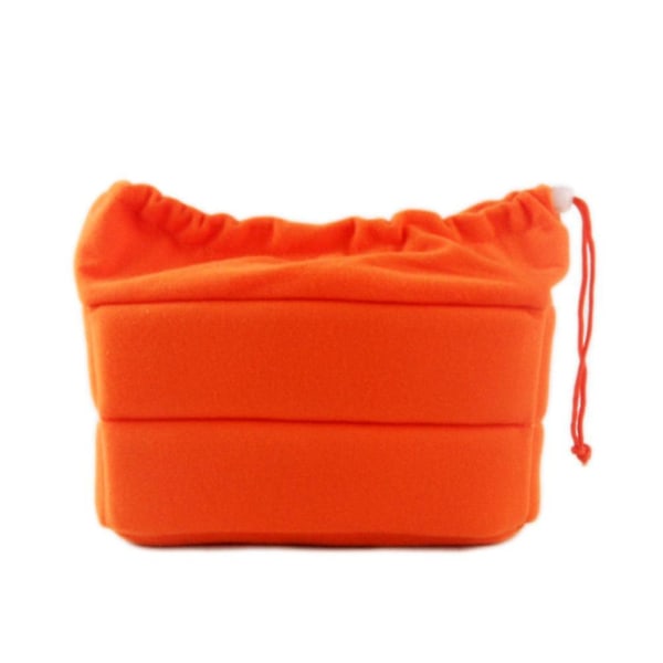 Ny stødsikker Dslr Slr-kamerataske med polstret fløjl-indsatsbeskyttelse Orange