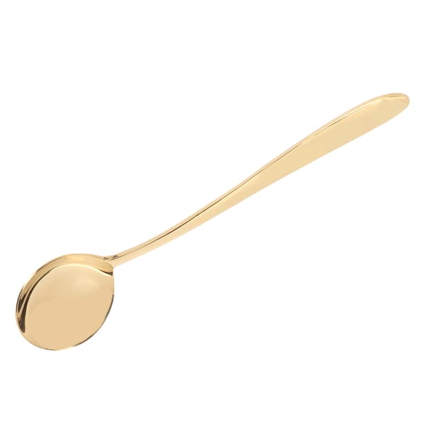Serveringsske Messing Polerede Glatte Kanter Elegant Stil Kompakt Bærbar Rund Suppeske til Middag Cafeer Spejltype