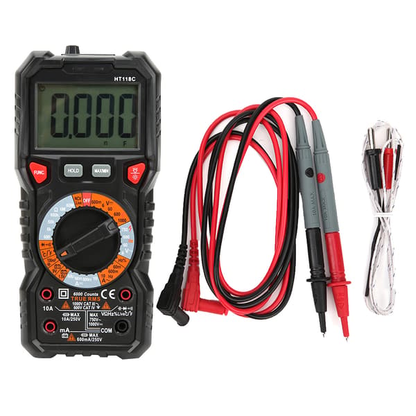 【NX】Multimeter Meter 6000 Count Digital Automatisk räckvidd Sant Effektivt värde Amperemeter HT118C