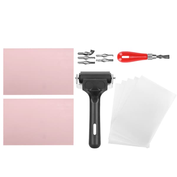 Gummi Carving Kit Block Stämpel Making Set Printmaking Printing Art Craft with Cutter Tools