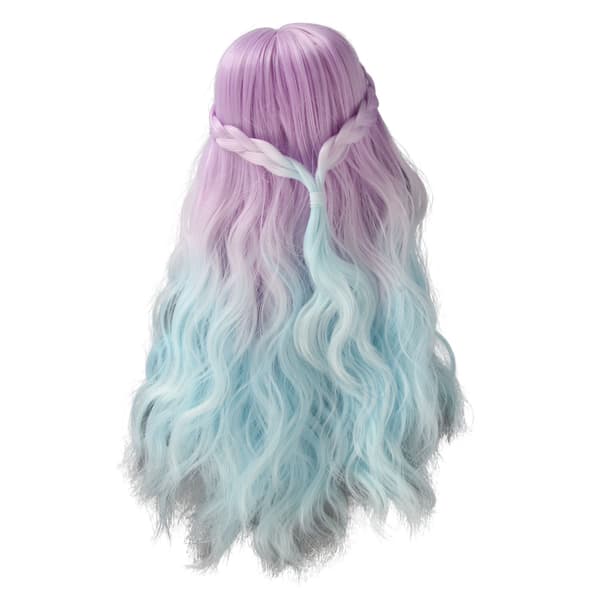 1/6 docka peruk gradient färger lockigt stil hög elasticitet utjämnande docka gör hår Kompatibel med utbyte dekoration DIY gradient lila