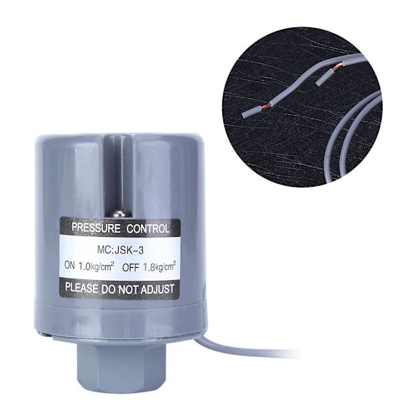 G3/8 trykføler indvendig gevind regulator til automatisk boosterpumpe 16A 220V 1,0-1,8kg