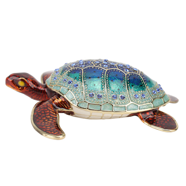 Rhinestone Turtles Smyckeskrin Förvaringsutrymme Rostbeständig Ljus färg Blanka havssköldpaddor Prydnad för heminredning Presenter