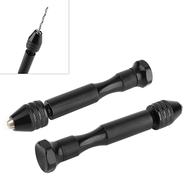 Mini håndbor i aluminium med nøgleløs chuck + 10 spiralbor BitRotary Tools Træbearbejdning