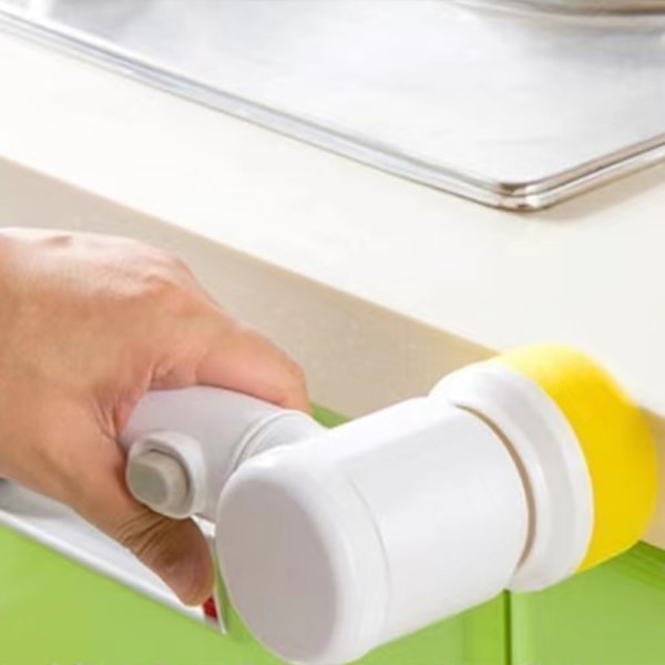 Elektrisk Spin Scrubber Multifunktionel håndholdt trådløs skrubbebørste med 3 rengøringshoveder til USB-opladning i hjemmet