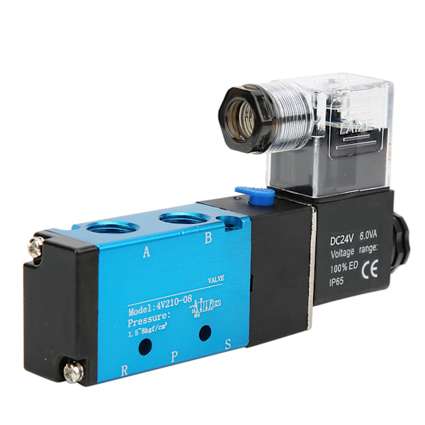 4V210-08 2-asentoinen 5-tieinen solenoidiventtiili PT1/4in suodatettu ilma DC4,8W AC 6VA (DC24V)